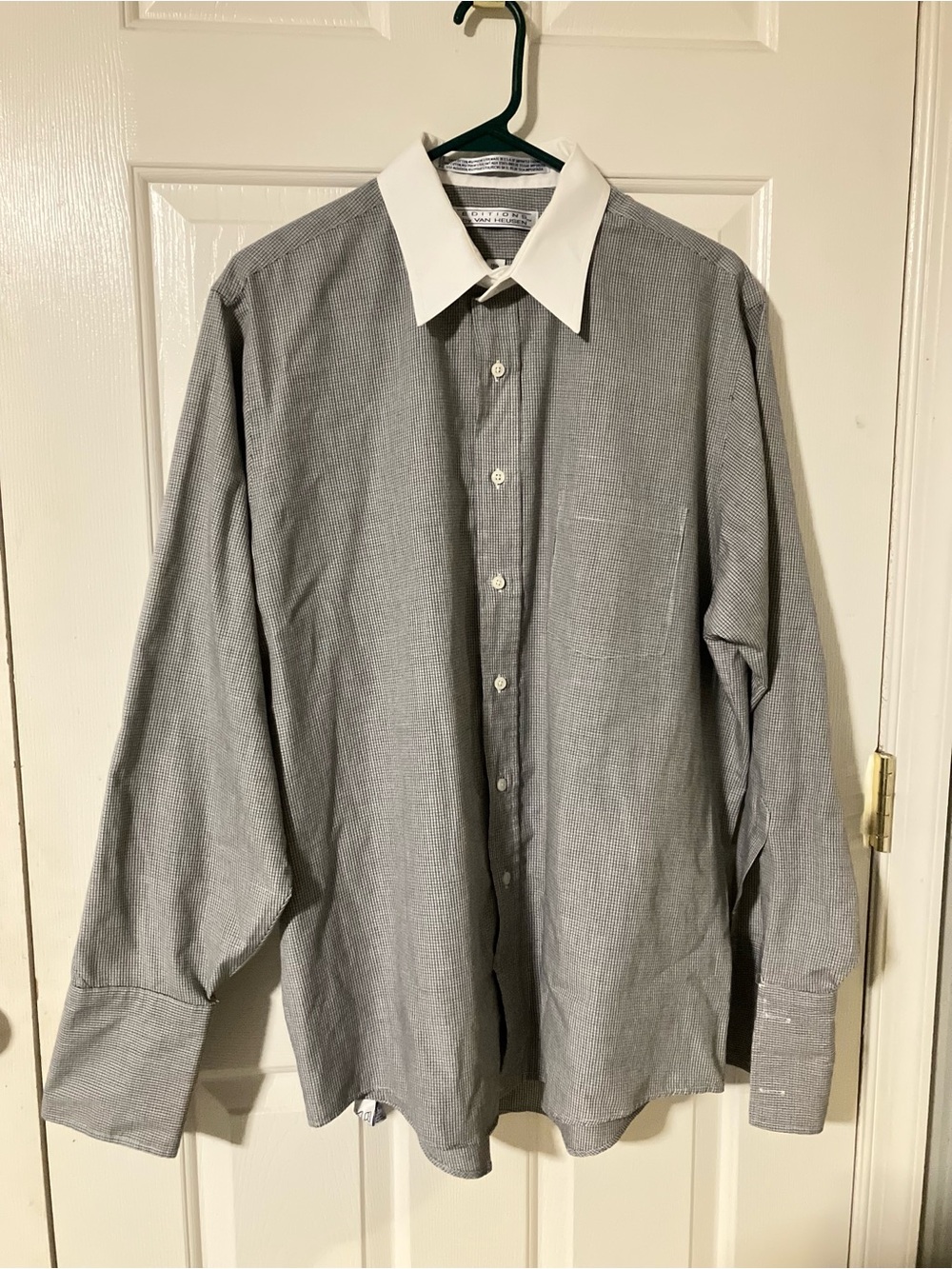 Editions by Van Heusen Gray Dress Shirt with White Contrast Collar